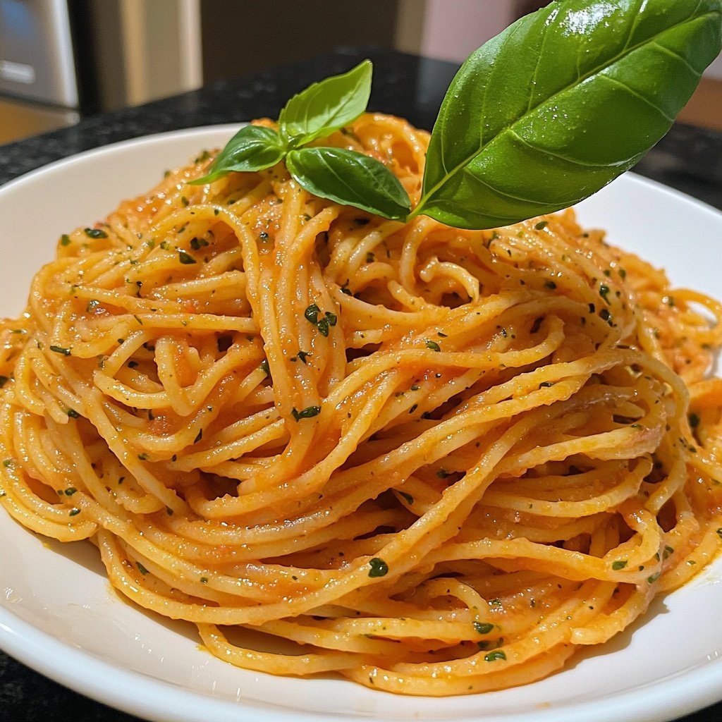 Spaghetti mit Tomaten-Basilikum-Sauce