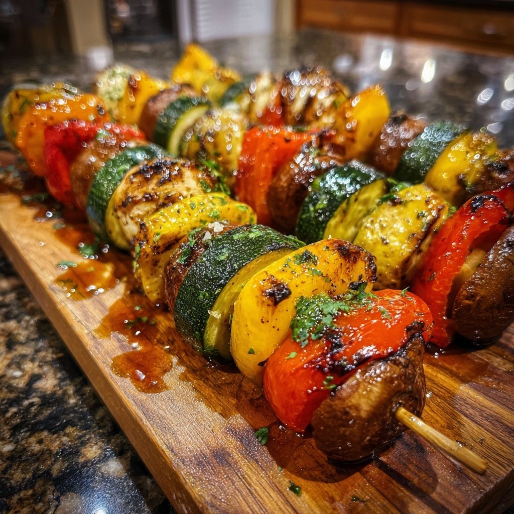 Grillgemüse Spieße Mit Paprika Und Zucchini
